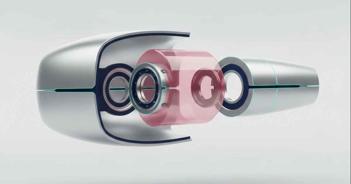 AI concept illustration: Electric-drive housing surfaces and protected interfaces