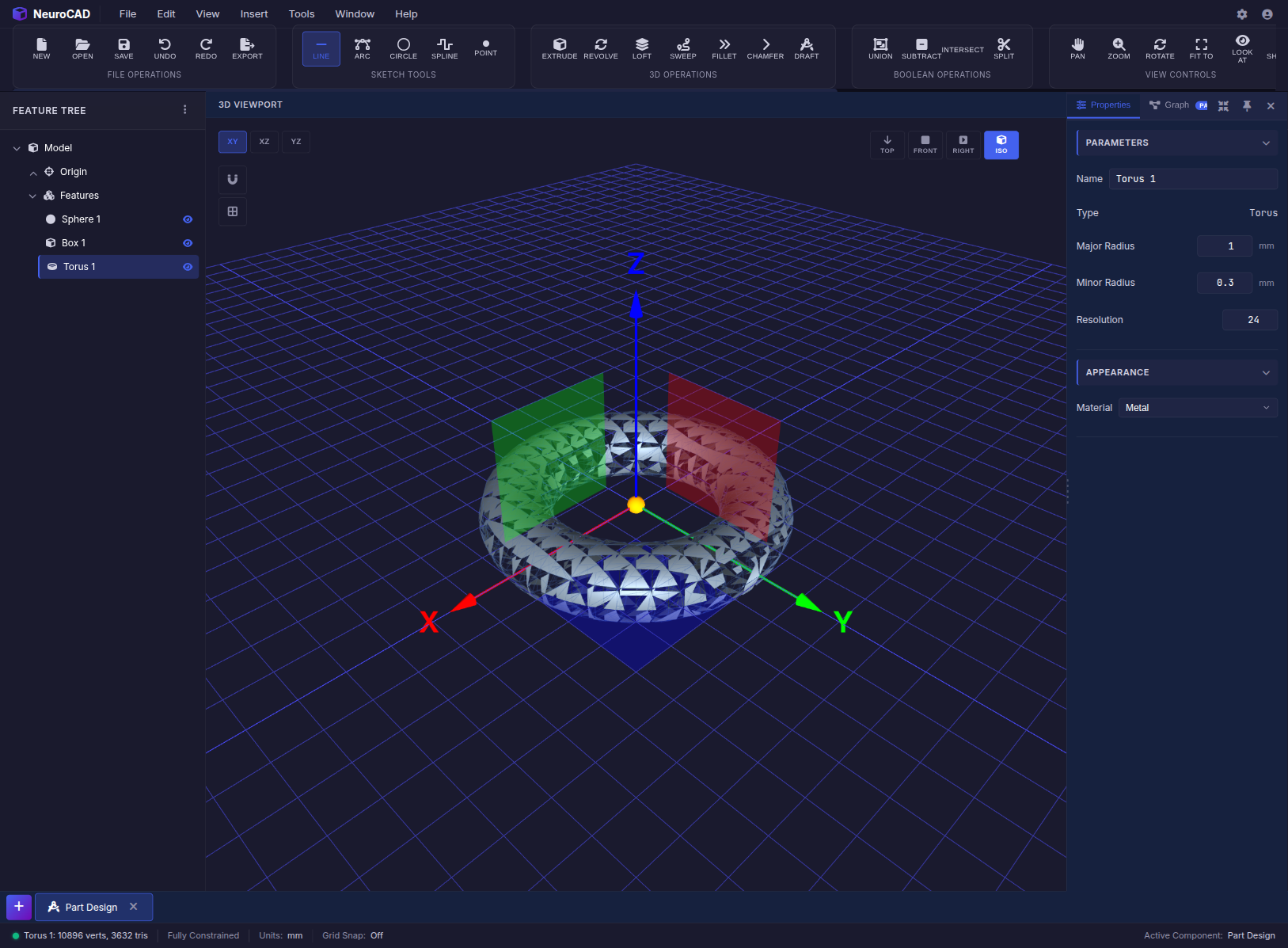 NeuroCAD — Multiple primitives